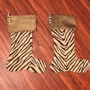 Set of 2 Zebra Christmas Stockings $25 OBO